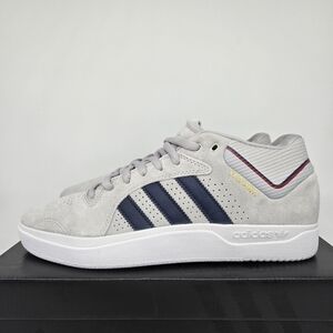 adidas Tyshawn Mid Grey Collegiate Navy Suede Men's Skateboarding Shoe Size 11.5